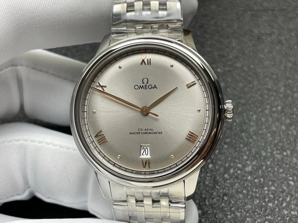 Premium Replica Uhr Omega De Ville 434.10.40.20.06.001 Edelstahl mit goldfarbenen Zeigern 40mm