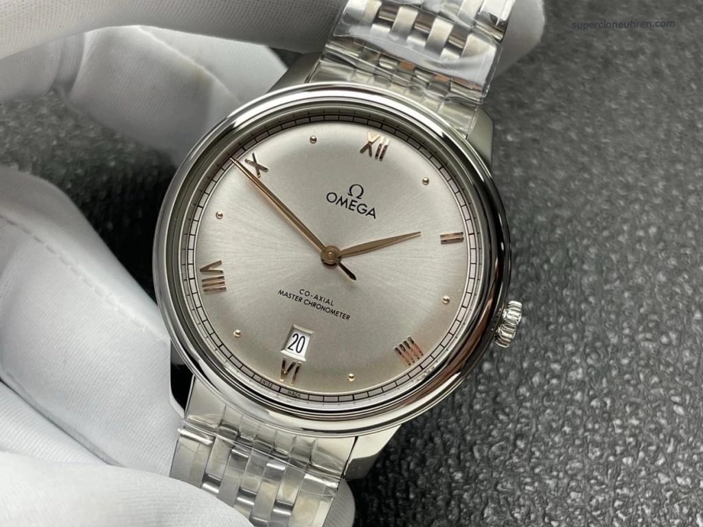 Premium Replica Uhr Omega De Ville 434.10.40.20.06.001 Edelstahl mit goldfarbenen Zeigern 40mm
