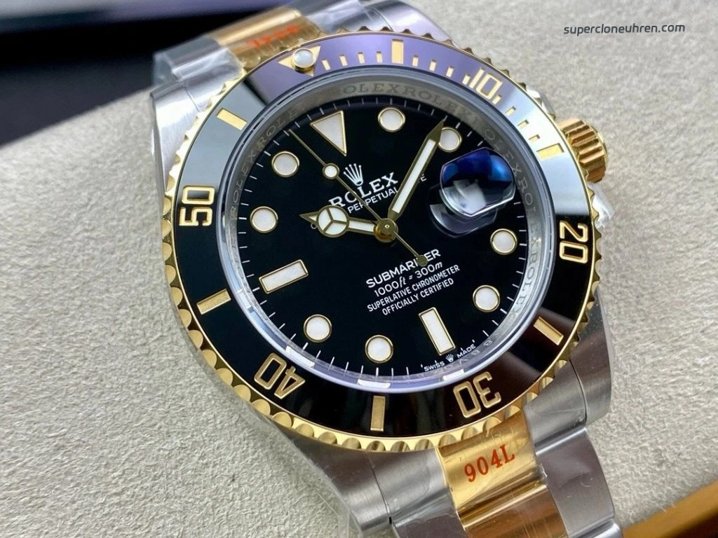 Premium Replica Uhr Rolex Submariner M126613LN-0002 in Bicolor Schwarz 41 mm