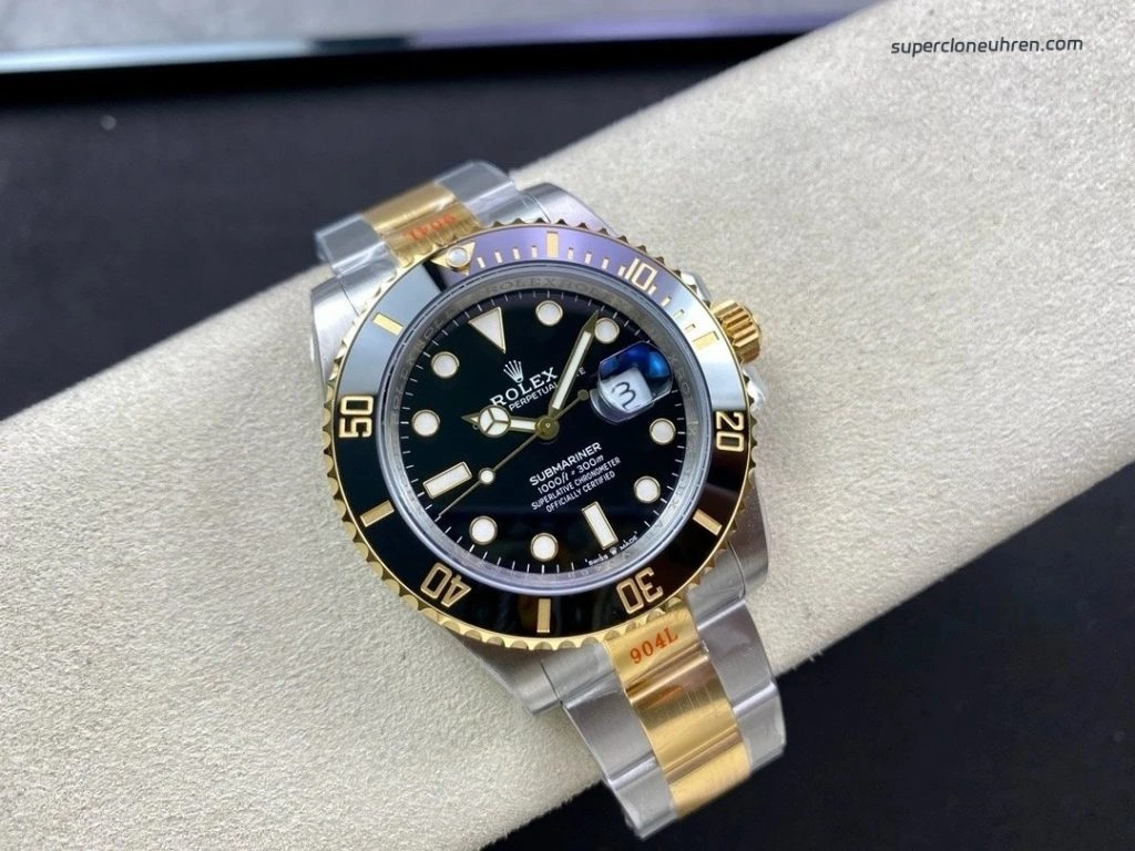 Premium Replica Uhr Rolex Submariner M126613LN-0002 in Bicolor Schwarz 41 mm