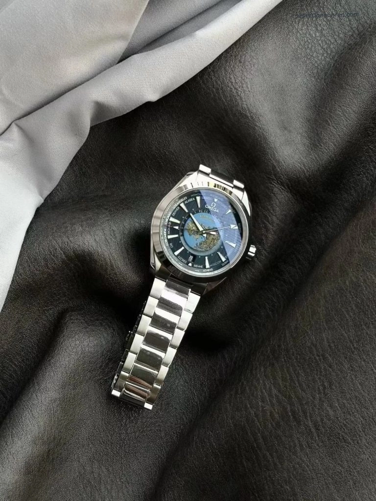 Premium Replica Uhr Omega Seamaster Aqua Terra 220.10.43.22.03.001 mit blauem Zifferblatt aus Edelstahl 43mm