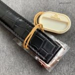 Premium Replica Uhr Omega De Ville 431.13.41.21.02.001 silbernes Zifferblatt mit Alligatorlederband 41mm
