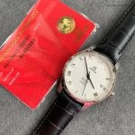 Premium Replica Uhr Omega De Ville 431.13.41.21.02.001 silbernes Zifferblatt mit Alligatorlederband 41mm