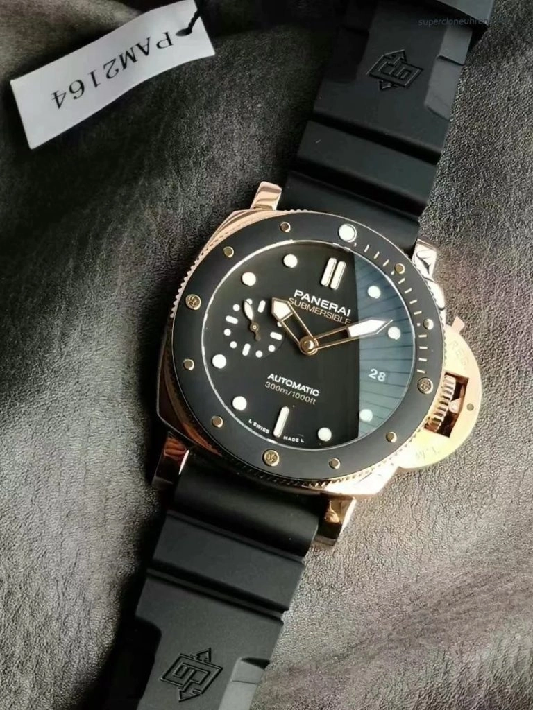 Premium Replica Uhr Panerai Submersible PAM02164 Roségold 44 mm