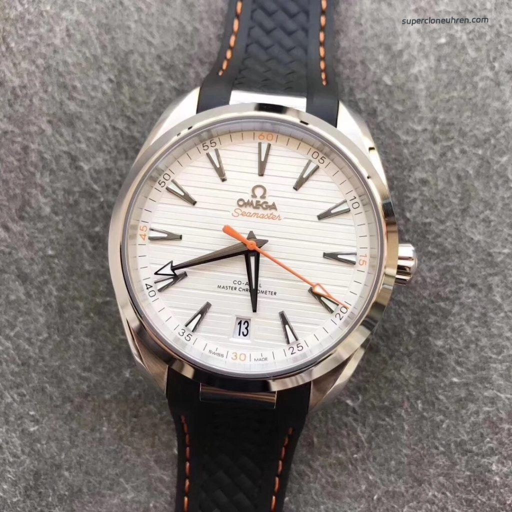Premium Replica Uhr Omega Seamaster Aqua Terra 220.12.41.21.02.002 silbernes Teak-Zifferblatt Kautschukband 41mm
