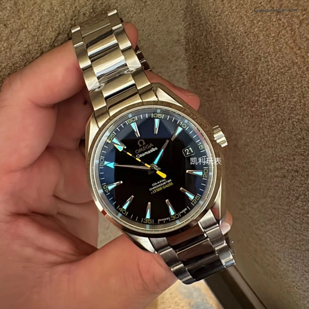 Premium Replica Uhr Omega Seamaster Aqua Terra 231.10.42.21.01.002 Edelstahl Schwarz-Gelb 41,5 mm