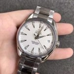 Premium Replica Uhr Omega Seamaster 231.10.42.21.02.001 mit weißem Zifferblatt und Edelstahlband 41,5mm