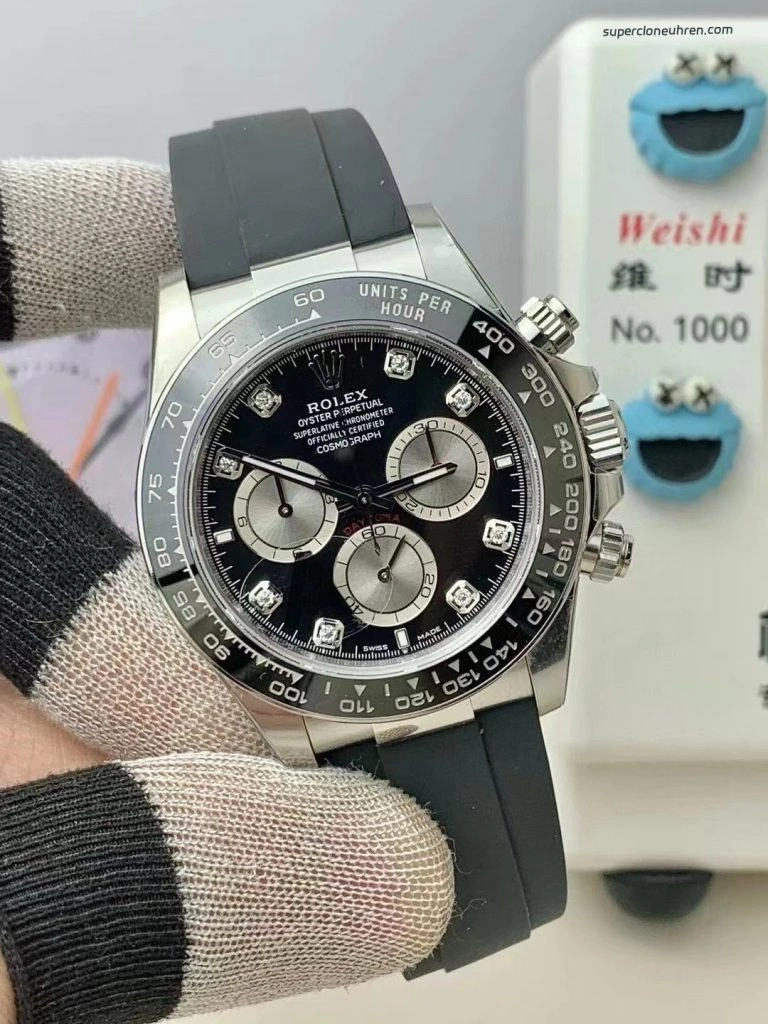 Super Clone Rolex Daytona m126519ln-0004 Diamantindizes mit Oysterflex-Band 40 mm