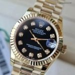 Premium Replica Uhr Rolex Lady-Datejust 178278 Schwarz-Gold mit Diamantindizes 31mm
