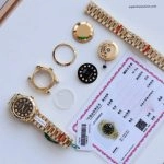 Premium Replica Uhr Rolex Lady-Datejust 178278 Schwarz-Gold mit Diamantindizes 31mm