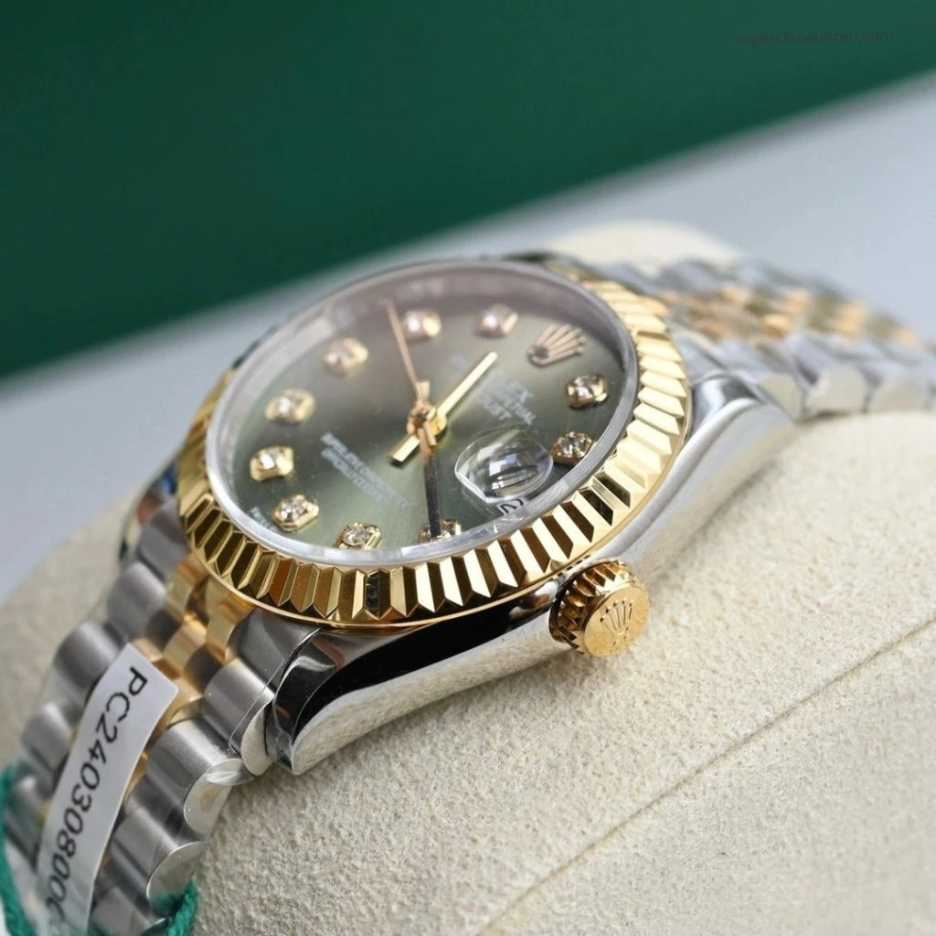 Premium Replica Uhr Rolex Datejust m278273-0030 Oystersteel-Gelbgold mit Diamantindizes 31 mm