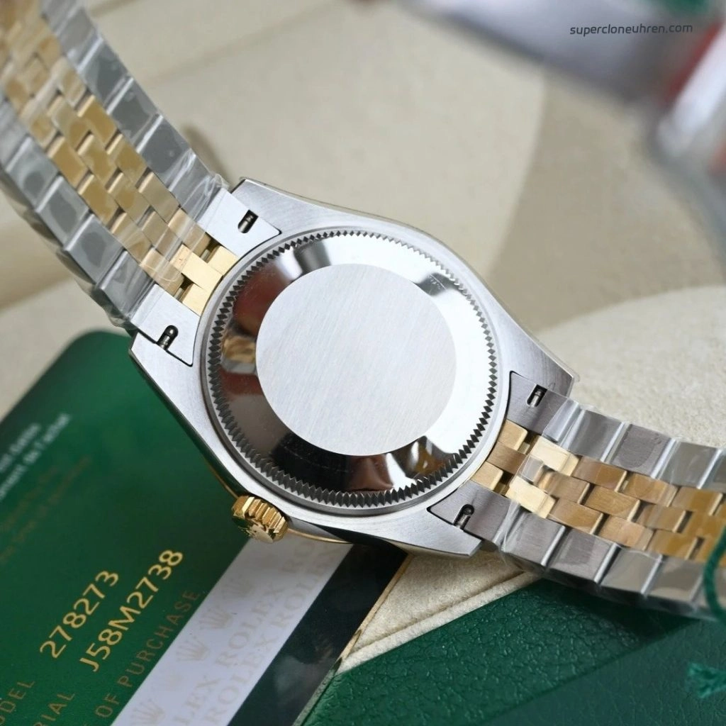 Premium Replica Uhr Rolex Datejust m278273-0030 Oystersteel-Gelbgold mit Diamantindizes 31 mm