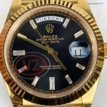 Premium Replica Uhr Rolex Day-Date 228238-0004 Schwarzes Zifferblatt Gelbgold-Optik 40mm