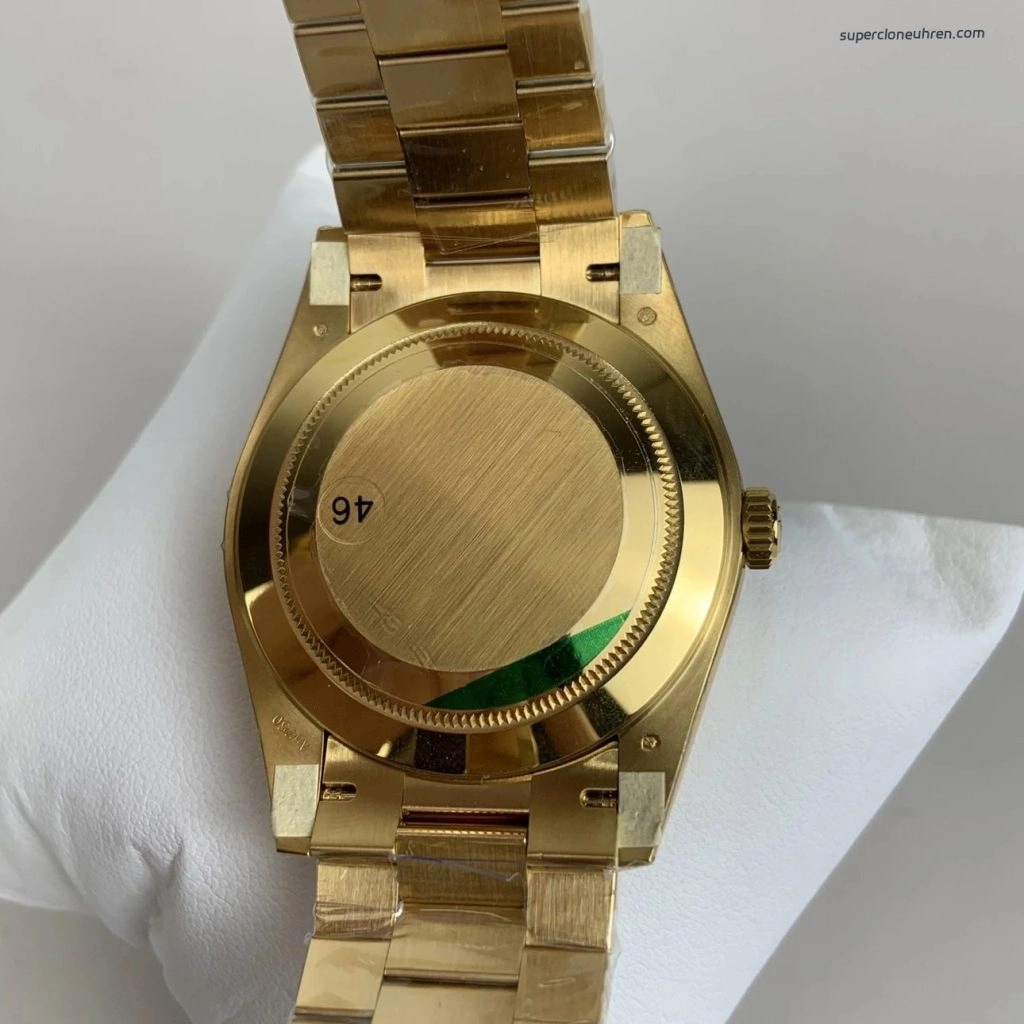 Premium Replica Uhr Rolex Day-Date 228238-0004 Schwarzes Zifferblatt Gelbgold-Optik 40mm