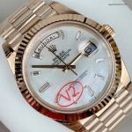 1:1 Super Clone Uhr Rolex Day-Date 228235-0056 Roségold mit Perlmutt-Zifferblatt 40mm