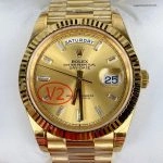 Super Clone Rolex Day-Date 228238-0005 Champagnerfarbenes Zifferblatt 40mm