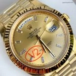 Super Clone Rolex Day-Date 228238-0005 Champagnerfarbenes Zifferblatt 40mm