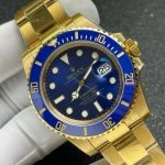 Super Clone Rolex Submariner 116618LB-0003 blaues Zifferblatt Gelbgold 40mm