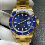 Super Clone Rolex Submariner 116618LB-0003 blaues Zifferblatt Gelbgold 40mm