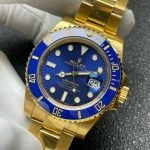 Super Clone Rolex Submariner 116618LB-0003 blaues Zifferblatt Gelbgold 40mm