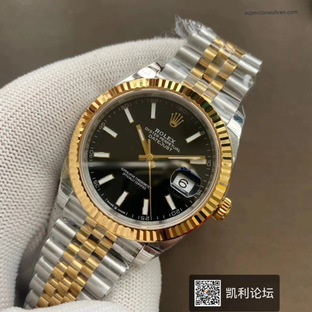 Premium Replica Uhr Rolex Datejust m126333-0014 Bicolor mit geriffelter Lünette 41mm