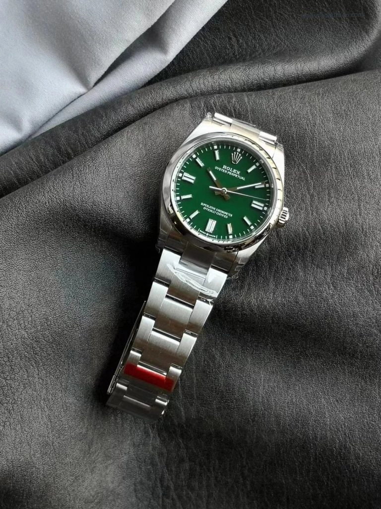 Super Clone Rolex Oyster Perpetual m126000-0005 mit grünem Zifferblatt aus Edelstahl 36 mm