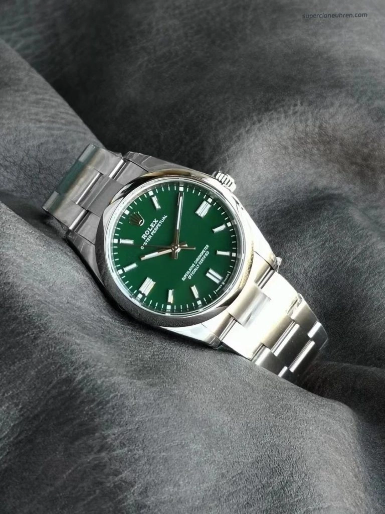 Super Clone Rolex Oyster Perpetual m126000-0005 mit grünem Zifferblatt aus Edelstahl 36 mm
