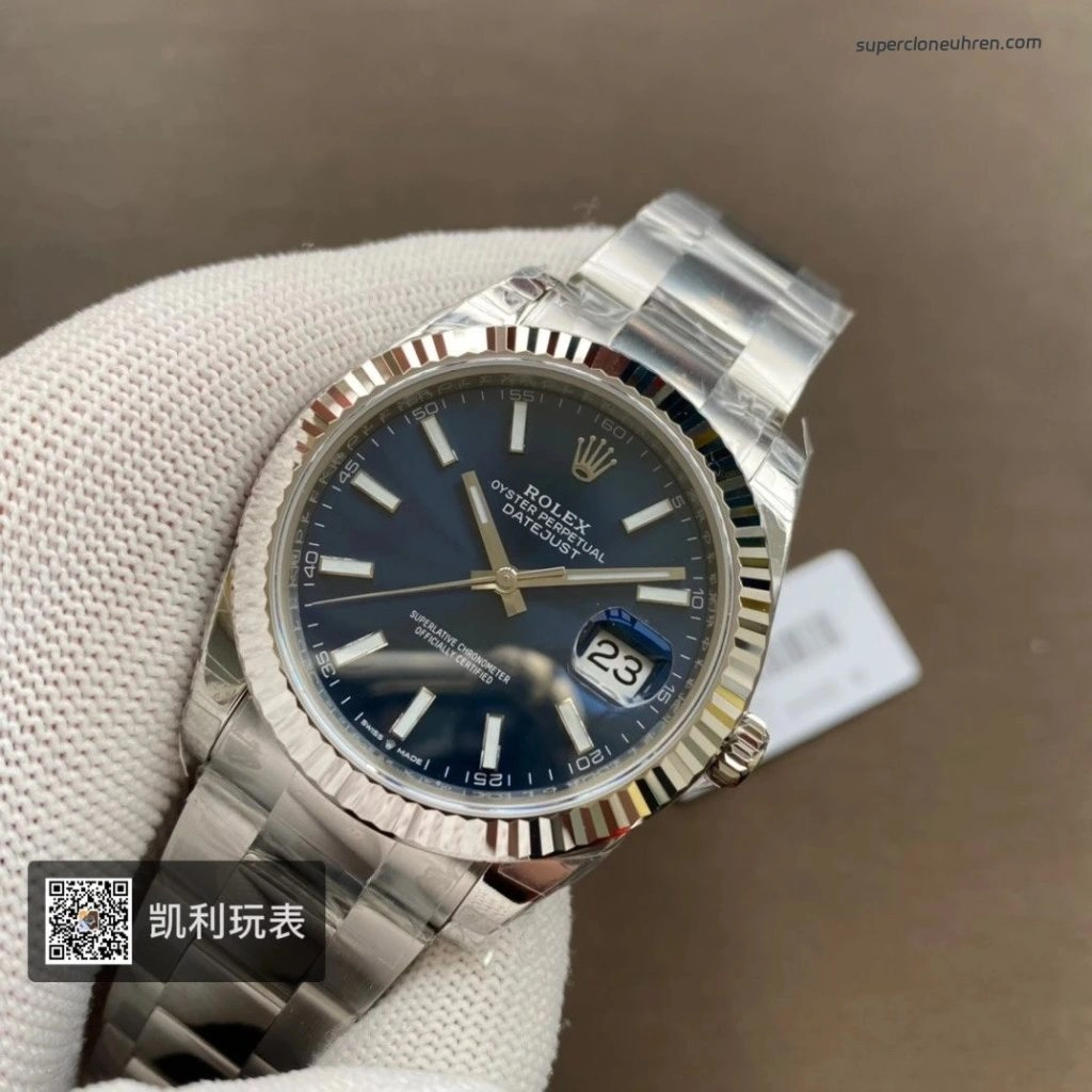 Super Clone Rolex Datejust m126334-0001 mit geriffelter Lünette und Oysterband 41mm