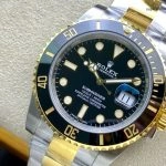 1:1 Super Clone Uhr Rolex Submariner 116613LN-0001 Schwarz Zwiebelgold 40mm