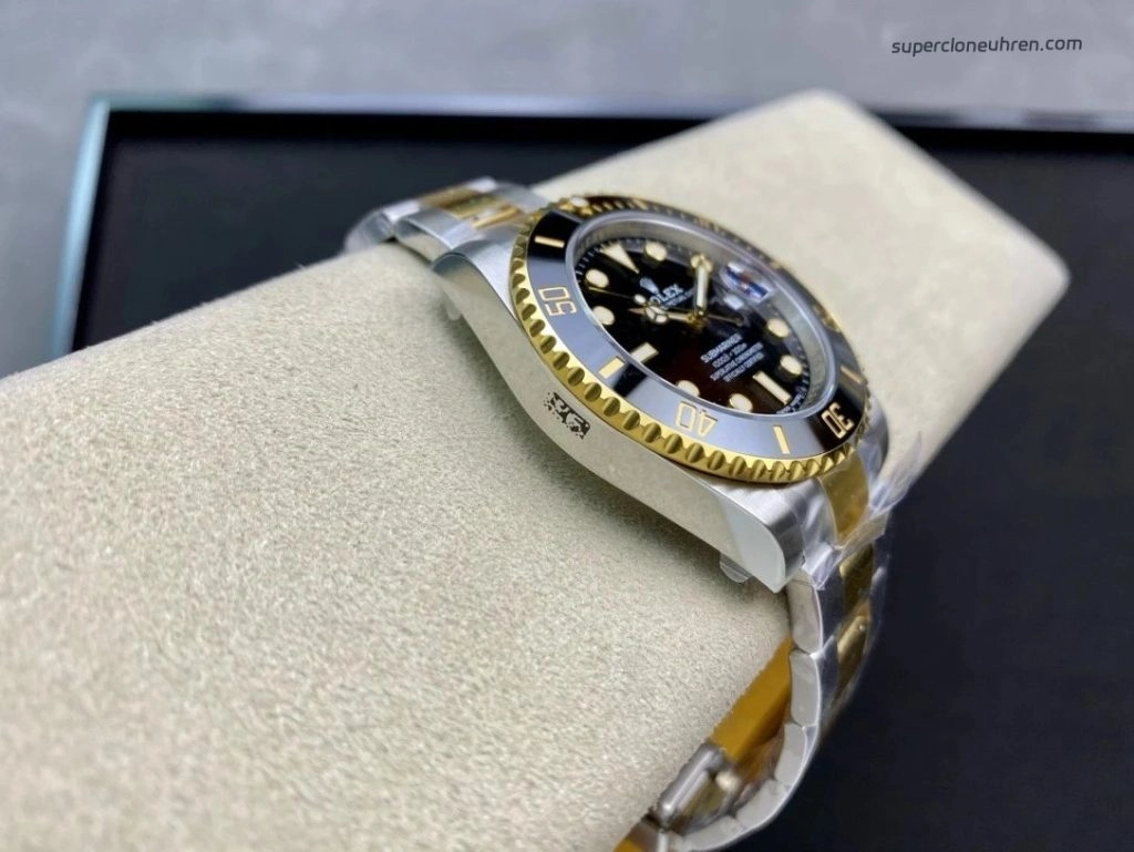 1:1 Super Clone Uhr Rolex Submariner 116613LN-0001 Schwarz Zwiebelgold 40mm