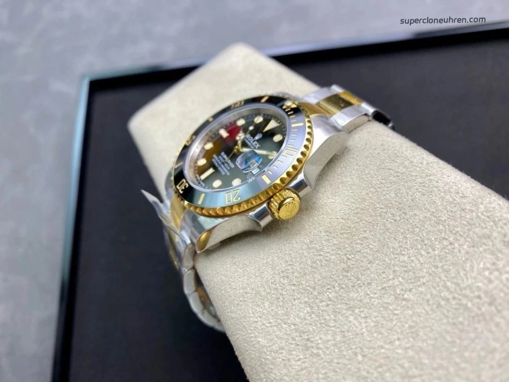 1:1 Super Clone Uhr Rolex Submariner 116613LN-0001 Schwarz Zwiebelgold 40mm