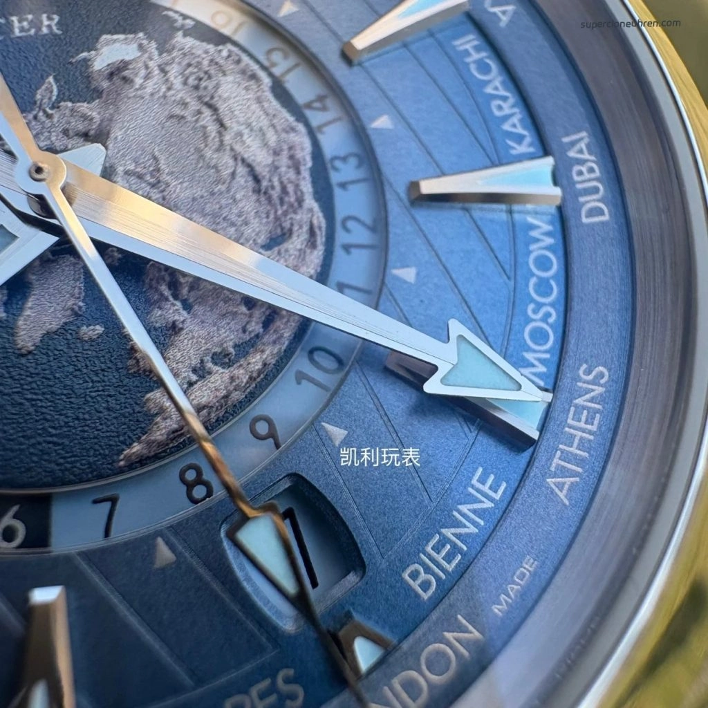 Super Clone Omega Seamaster Aqua Terra Worldtimer 220.10.43.22.03.002 Eisblaues Zifferblatt 43mm