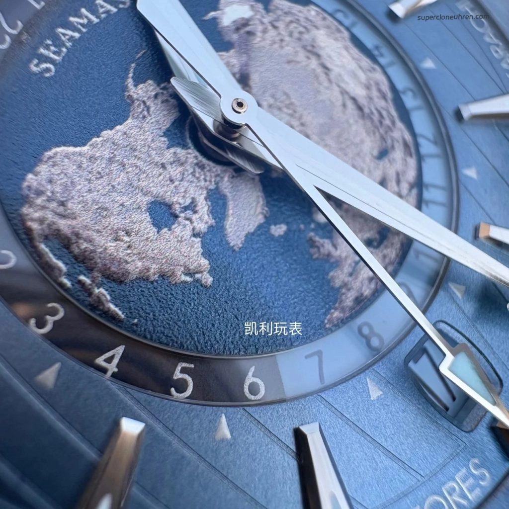 Super Clone Omega Seamaster Aqua Terra Worldtimer 220.10.43.22.03.002 Eisblaues Zifferblatt 43mm