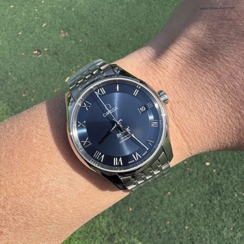 Premium Replica Uhr Omega De Ville 431.10.41.21.03.001 blaues Zifferblatt Edelstahl 41 mm