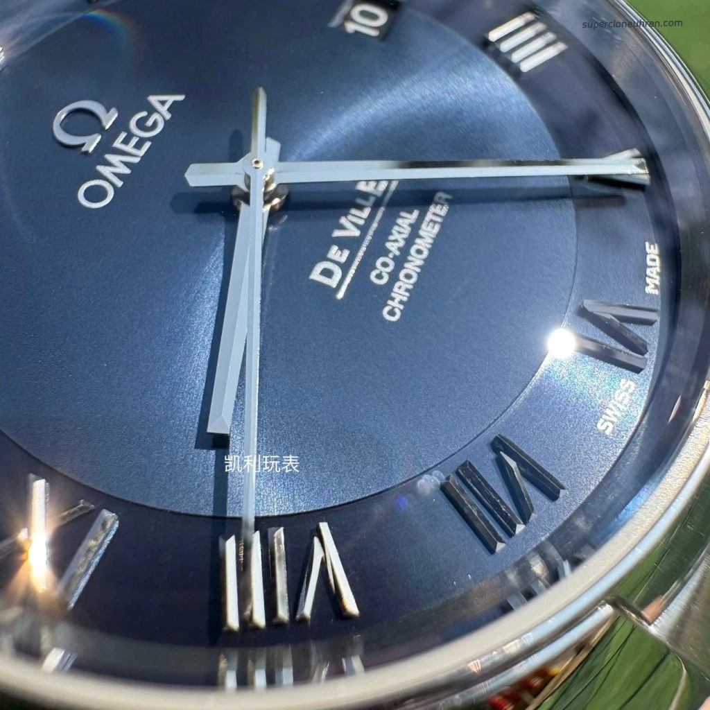 Premium Replica Uhr Omega De Ville 431.10.41.21.03.001 blaues Zifferblatt Edelstahl 41 mm