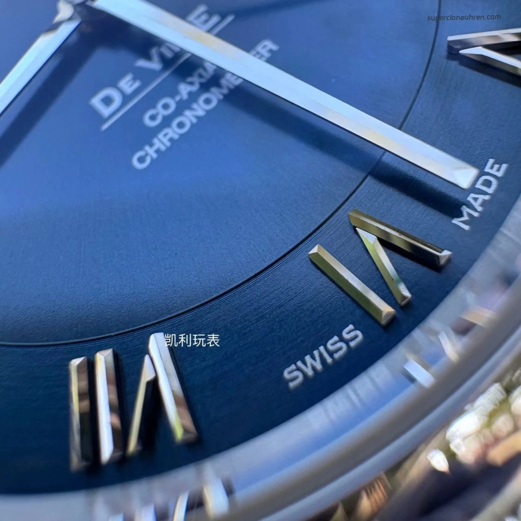 Premium Replica Uhr Omega De Ville 431.10.41.21.03.001 blaues Zifferblatt Edelstahl 41 mm