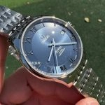 Premium Replica Uhr Omega De Ville 431.10.41.21.03.001 blaues Zifferblatt Edelstahl 41 mm