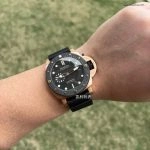 Super Clone Panerai Submersible PAM01070 Roségold mit Carbon-Lünette 44 mm