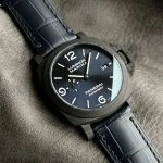 Premium Replica Uhr Panerai Luminor PAM01664 aus Carbon mit tiefblauem Lederband 44mm