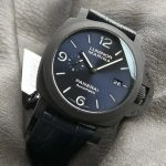Premium Replica Uhr Panerai Luminor PAM01664 aus Carbon mit tiefblauem Lederband 44mm