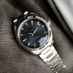 Premium Replica Uhr Omega Seamaster 220.10.41.21.03.001 blaues Teak-Zifferblatt 41mm