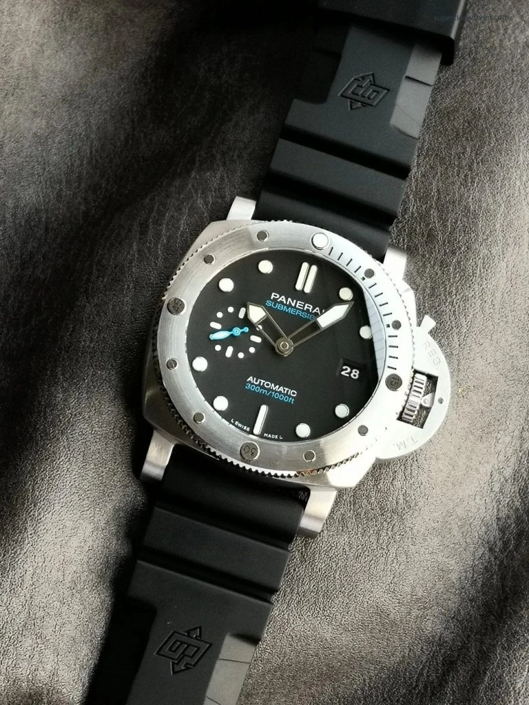 1:1 Super Clone Uhr Panerai Submersible PAM01229 mit blauem Sekundenzeiger Edelstahl 44mm
