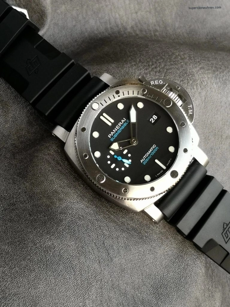1:1 Super Clone Uhr Panerai Submersible PAM01229 mit blauem Sekundenzeiger Edelstahl 44mm