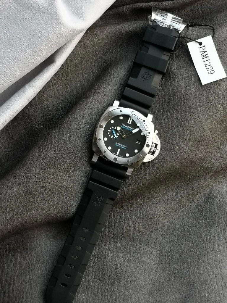 1:1 Super Clone Uhr Panerai Submersible PAM01229 mit blauem Sekundenzeiger Edelstahl 44mm