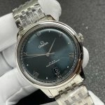 Premium Replica Uhr Omega De Ville 434.10.40.20.03.001 mit grünem Zifferblatt und Stahlband 40 mm