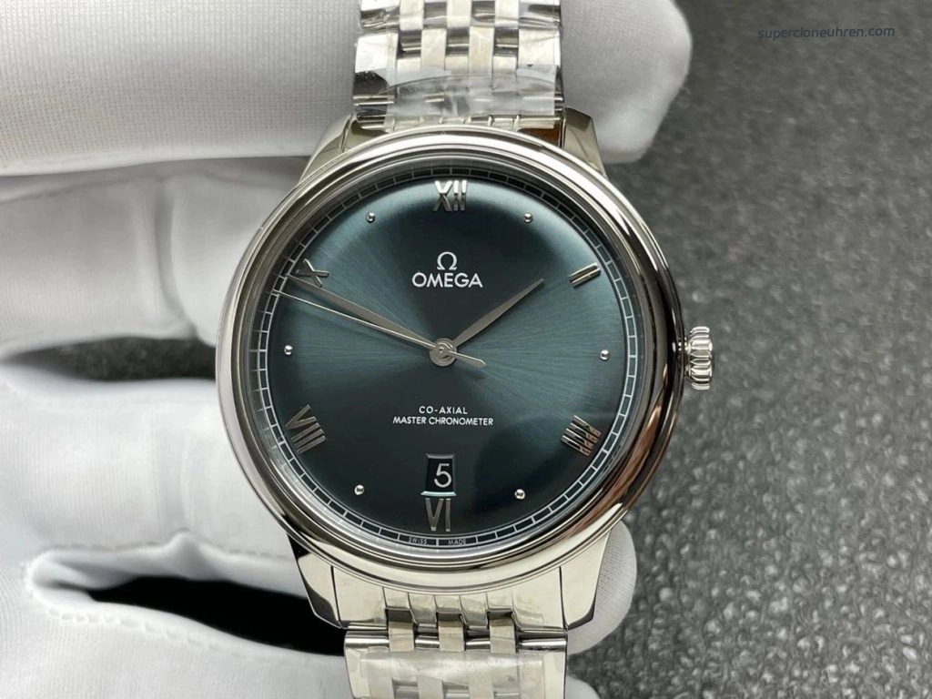 Premium Replica Uhr Omega De Ville 434.10.40.20.03.001 mit grünem Zifferblatt und Stahlband 40 mm