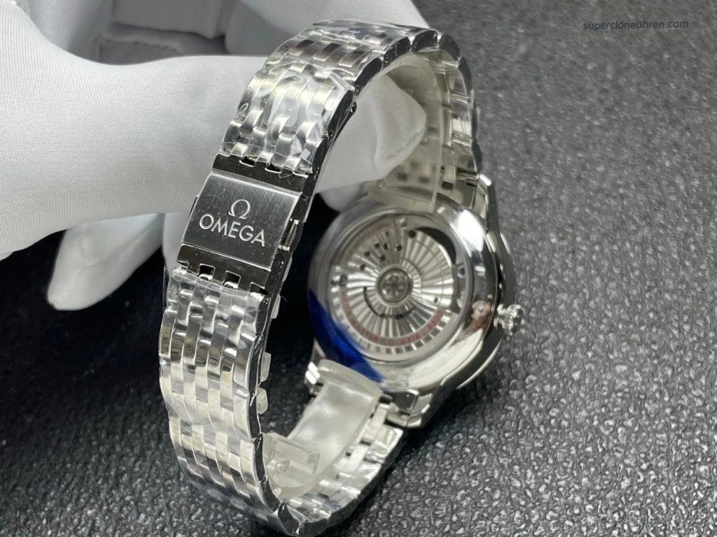 Premium Replica Uhr Omega De Ville 434.10.40.20.03.001 mit grünem Zifferblatt und Stahlband 40 mm