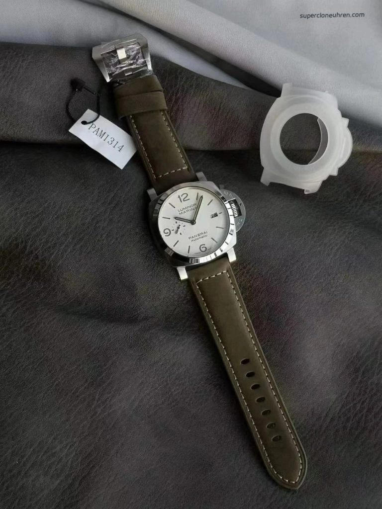 Premium Replica Uhr Panerai Luminor Marina PAM01314 Edelstahl mit Lederband 44mm