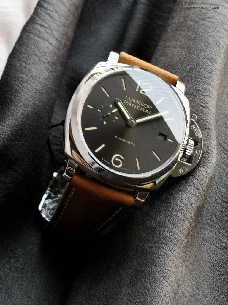 Super Clone Panerai Luminor Due PAM00904 Edelstahlgehäuse mit Lederband 42mm
