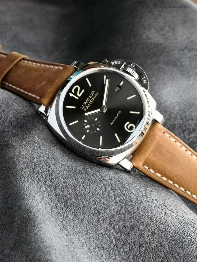 Super Clone Panerai Luminor Due PAM00904 Edelstahlgehäuse mit Lederband 42mm
